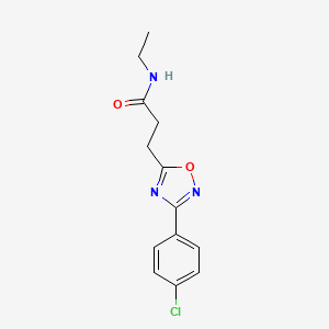 molecular formula C13H14ClN3O2 B7687452 3-(3-(4-chlorophenyl)-1,2,4-oxadiazol-5-yl)-N-ethylpropanamide 