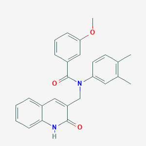 N-(3,4-dimethylphenyl)-N-((2-hydroxyquinolin-3-yl)methyl)-3-methoxybenzamide