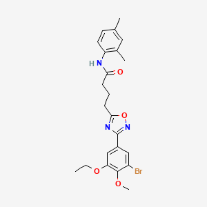 molecular formula C23H26BrN3O4 B7687478 4-(3-(3-bromo-5-ethoxy-4-methoxyphenyl)-1,2,4-oxadiazol-5-yl)-N-(2,4-dimethylphenyl)butanamide 