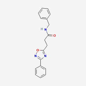 molecular formula C18H17N3O2 B7687479 N-benzyl-3-(3-phenyl-1,2,4-oxadiazol-5-yl)propanamide 