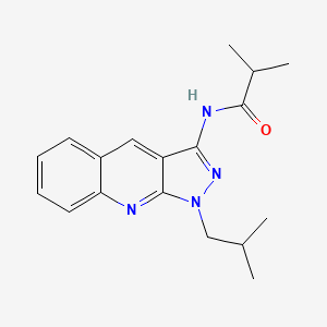 molecular formula C18H22N4O B7687486 N-(1-isobutyl-1H-pyrazolo[3,4-b]quinolin-3-yl)isobutyramide 