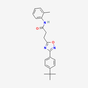 molecular formula C22H25N3O2 B7687497 3-(3-(4-(tert-butyl)phenyl)-1,2,4-oxadiazol-5-yl)-N-(o-tolyl)propanamide 