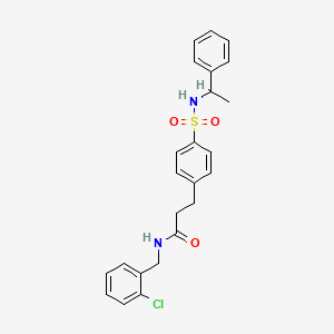 N-(2-chlorobenzyl)-3-(4-(N-(1-phenylethyl)sulfamoyl)phenyl)propanamide