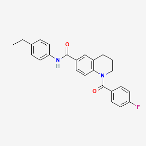 molecular formula C25H23FN2O2 B7687542 N-(4-ethylphenyl)-1-(4-fluorobenzoyl)-1,2,3,4-tetrahydroquinoline-6-carboxamide 