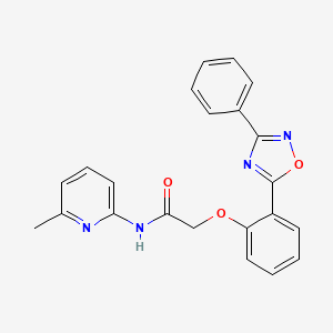 molecular formula C22H18N4O3 B7687557 N-(6-methylpyridin-2-yl)-2-(2-(3-phenyl-1,2,4-oxadiazol-5-yl)phenoxy)acetamide 