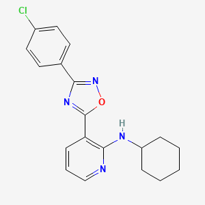 molecular formula C19H19ClN4O B7687559 3-(3-(4-chlorophenyl)-1,2,4-oxadiazol-5-yl)-N-cyclohexylpyridin-2-amine 