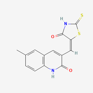 (E)-5-((2-hydroxy-6-methylquinolin-3-yl)methylene)-2-thioxothiazolidin-4-one