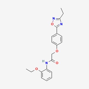 molecular formula C20H21N3O4 B7687569 N-(2-ethoxyphenyl)-2-(4-(3-ethyl-1,2,4-oxadiazol-5-yl)phenoxy)acetamide 