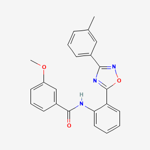 molecular formula C23H19N3O3 B7687576 3-methoxy-N-(2-(3-(m-tolyl)-1,2,4-oxadiazol-5-yl)phenyl)benzamide 