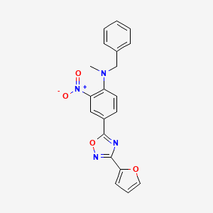 molecular formula C20H16N4O4 B7687586 N-benzyl-4-(3-(furan-2-yl)-1,2,4-oxadiazol-5-yl)-N-methyl-2-nitroaniline 