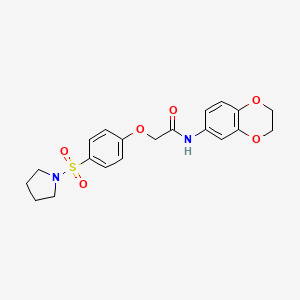 N-(2,3-dihydrobenzo[b][1,4]dioxin-6-yl)-2-(4-(pyrrolidin-1-ylsulfonyl)phenoxy)acetamide