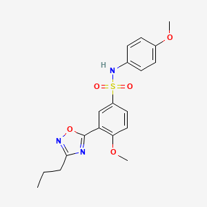 4-methoxy-N-(4-methoxyphenyl)-3-(3-propyl-1,2,4-oxadiazol-5-yl)benzenesulfonamide