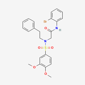 molecular formula C24H25BrN2O5S B7687667 N-(2-bromophenyl)-2-(3,4-dimethoxy-N-phenethylphenylsulfonamido)acetamide 