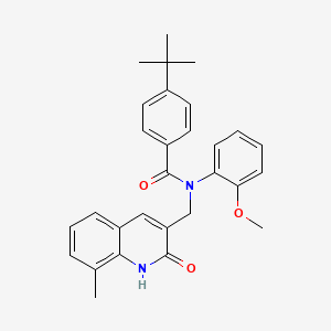 4-(tert-butyl)-N-((2-hydroxy-8-methylquinolin-3-yl)methyl)-N-(2-methoxyphenyl)benzamide