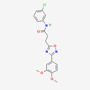 molecular formula C19H18ClN3O4 B7687703 N-(3-chlorophenyl)-3-(3-(3,4-dimethoxyphenyl)-1,2,4-oxadiazol-5-yl)propanamide 