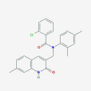 2-chloro-N-(2,4-dimethylphenyl)-N-((2-hydroxy-7-methylquinolin-3-yl)methyl)benzamide