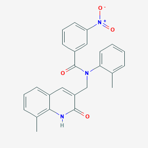 N-((2-hydroxy-8-methylquinolin-3-yl)methyl)-3-nitro-N-(o-tolyl)benzamide