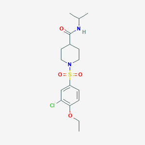 molecular formula C17H25ClN2O4S B7687812 1-(3-chloro-4-ethoxybenzenesulfonyl)piperidine-4-carboxamide 