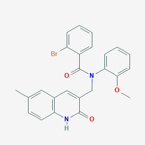 molecular formula C25H21BrN2O3 B7687815 2-bromo-N-((2-hydroxy-6-methylquinolin-3-yl)methyl)-N-(2-methoxyphenyl)benzamide 