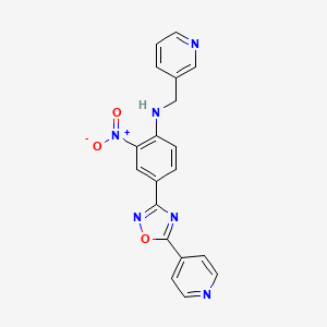 2-nitro-N-(pyridin-3-ylmethyl)-4-(5-(pyridin-4-yl)-1,2,4-oxadiazol-3-yl)aniline
