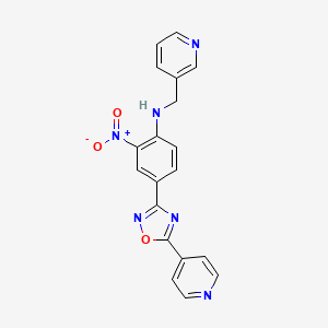 molecular formula C19H14N6O3 B7687824 2-nitro-N-(pyridin-3-ylmethyl)-4-(5-(pyridin-4-yl)-1,2,4-oxadiazol-3-yl)aniline 