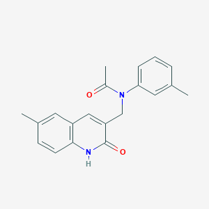 molecular formula C20H20N2O2 B7687844 N-((2-hydroxy-6-methylquinolin-3-yl)methyl)-N-(m-tolyl)acetamide 