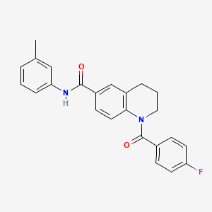 molecular formula C24H21FN2O2 B7687850 1-(4-fluorobenzoyl)-N-(m-tolyl)-1,2,3,4-tetrahydroquinoline-6-carboxamide 