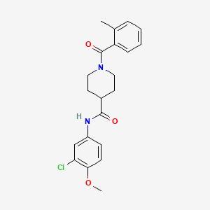 N-(3-chloro-4-methoxyphenyl)-1-(2-methylbenzoyl)piperidine-4-carboxamide