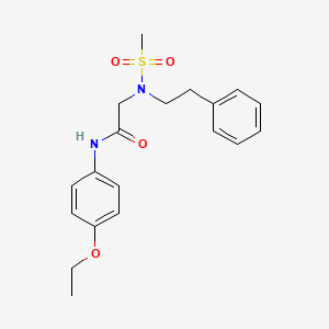 molecular formula C19H24N2O4S B7687863 2-[N-(2-phenylethyl)methanesulfonamido]-N-(propan-2-yl)acetamide 