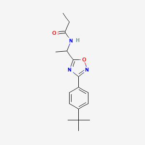 N-(1-(3-(4-(tert-butyl)phenyl)-1,2,4-oxadiazol-5-yl)ethyl)propionamide