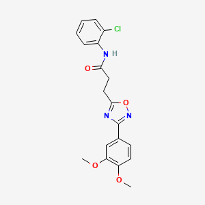 molecular formula C19H18ClN3O4 B7687877 N-(2-chlorophenyl)-3-(3-(3,4-dimethoxyphenyl)-1,2,4-oxadiazol-5-yl)propanamide 