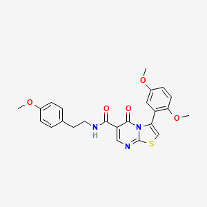 molecular formula C24H23N3O5S B7687918 3-(2,5-dimethoxyphenyl)-5-oxo-N-[3-(trifluoromethyl)phenyl]-5H-[1,3]thiazolo[3,2-a]pyrimidine-6-carboxamide 