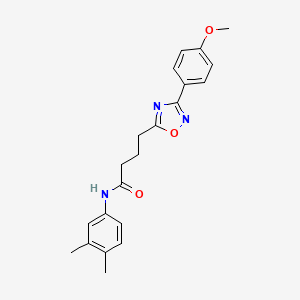molecular formula C21H23N3O3 B7687946 N-(3,4-dimethylphenyl)-4-(3-(4-methoxyphenyl)-1,2,4-oxadiazol-5-yl)butanamide 