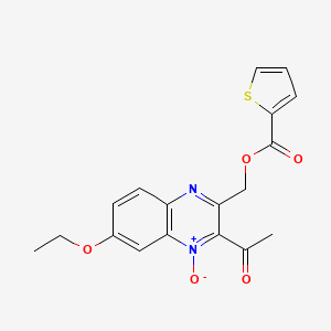 2-acetyl-7-ethoxy-3-(((thiophene-2-carbonyl)oxy)methyl)quinoxaline 1-oxide