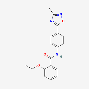 molecular formula C18H17N3O3 B7688020 2-ethoxy-N-(4-(3-methyl-1,2,4-oxadiazol-5-yl)phenyl)benzamide 