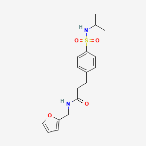 molecular formula C17H22N2O4S B7688029 N-(furan-2-ylmethyl)-3-(4-(N-isopropylsulfamoyl)phenyl)propanamide 