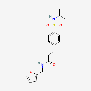 molecular formula C17H22N2O4S B7688029 N-Furan-2-ylmethyl-3-(4-isopropylsulfamoyl-phenyl)-propionamide 