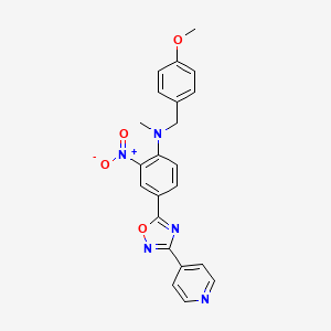 N-(4-methoxybenzyl)-N-methyl-2-nitro-4-(3-(pyridin-4-yl)-1,2,4-oxadiazol-5-yl)aniline