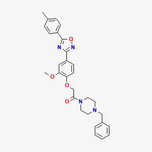 1-(4-benzylpiperazin-1-yl)-2-(2-methoxy-4-(5-(p-tolyl)-1,2,4-oxadiazol-3-yl)phenoxy)ethanone