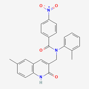 N-((2-hydroxy-6-methylquinolin-3-yl)methyl)-4-nitro-N-(o-tolyl)benzamide