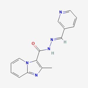 molecular formula C15H13N5O B7688064 (E)-2-methyl-N'-(pyridin-3-ylmethylene)imidazo[1,2-a]pyridine-3-carbohydrazide 