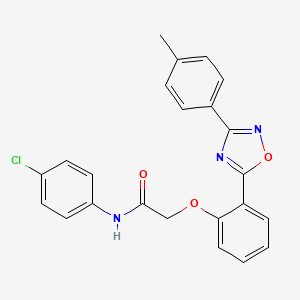 molecular formula C23H18ClN3O3 B7688082 N-(4-chlorophenyl)-2-{2-[3-(4-methylphenyl)-1,2,4-oxadiazol-5-yl]phenoxy}acetamide 