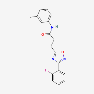 molecular formula C18H16FN3O2 B7688091 3-(3-(2-fluorophenyl)-1,2,4-oxadiazol-5-yl)-N-(m-tolyl)propanamide 