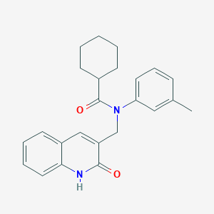 molecular formula C24H26N2O2 B7688095 N-((2-hydroxyquinolin-3-yl)methyl)-N-(m-tolyl)cyclohexanecarboxamide 
