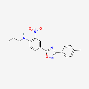 molecular formula C18H18N4O3 B7688101 2-nitro-N-propyl-4-(3-(p-tolyl)-1,2,4-oxadiazol-5-yl)aniline 