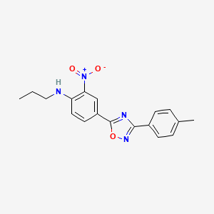 molecular formula C18H18N4O3 B7688101 4-[3-(4-methylphenyl)-1,2,4-oxadiazol-5-yl]-2-nitro-N-propylaniline 