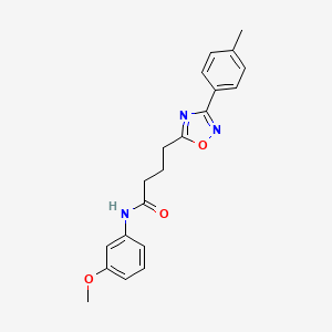 molecular formula C20H21N3O3 B7688114 N-(3-methoxyphenyl)-4-(3-(p-tolyl)-1,2,4-oxadiazol-5-yl)butanamide 