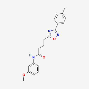 molecular formula C20H21N3O3 B7688114 N-(3-methoxyphenyl)-4-[3-(4-methylphenyl)-1,2,4-oxadiazol-5-yl]butanamide 