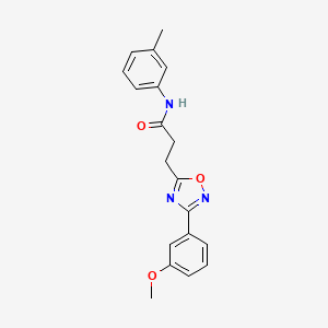 molecular formula C19H19N3O3 B7688125 3-(3-(3-methoxyphenyl)-1,2,4-oxadiazol-5-yl)-N-(m-tolyl)propanamide 