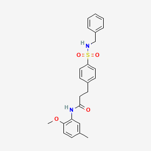 molecular formula C24H26N2O4S B7688131 3-(4-(N-benzylsulfamoyl)phenyl)-N-(2-methoxy-5-methylphenyl)propanamide 